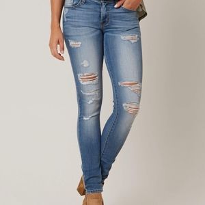 Flying Monkey, blue, distressed skinny jean